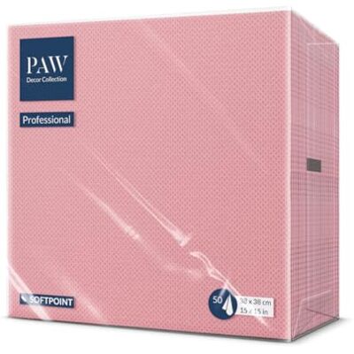 PAW Decor Collection PAW Serviettes Soft Point (38 x 38 cm) 50 Serviettes Gastronomiques Douces et Résistantes Idéales pour un usage Quotidien, les Bars et les Cafés Rose - Publicité PAW Decor Collection PAW Serviettes Soft Point (38 x 38 cm) 50 Serviettes Gastronomiques Douces et Résistantes Idéales pour un usage Quotidien, les Bars et les Cafés Rose - Publicité