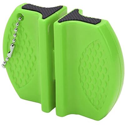dsheng Mini Aiguiseur de Couteaux Portable, Poignée Antidérapante, Design à Double Flûte, Aiguiseur de Couteaux de Poche Pratique avec Chaîne à Crochet pour Couperets à Viande (Vert) - Publicité dsheng Mini Aiguiseur de Couteaux Portable, Poignée Antidérapante, Design à Double Flûte, Aiguiseur de Couteaux de Poche Pratique avec Chaîne à Crochet pour Couperets à Viande (Vert) - Publicité