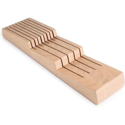 LACOR 39049 Organisateur de cuisine compact pour couteaux, Organisateur de tiroir de cuisine, Bois de hêtre naturel, Jusqu’à 8 couteaux, 2 niveaux, Base antidérapante, 40.5x11cm - Publicité LACOR 39049 Organisateur de cuisine compact pour couteaux, Organisateur de tiroir de cuisine, Bois de hêtre naturel, Jusqu’à 8 couteaux, 2 niveaux, Base antidérapante, 40.5x11cm - Publicité