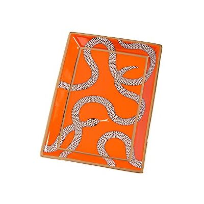 Jonathan Adler Eden Plateau rectangulaire Orange - Publicité Jonathan Adler Eden Plateau rectangulaire Orange - Publicité