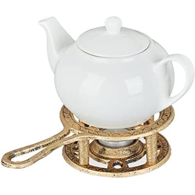 Relaxdays Chauffe-théière, cafetière, en Fonte, Aspect Bronze, pour Une Bougie, Design Antique, réchaud Rustique, Noir - Publicité Relaxdays Chauffe-théière, cafetière, en Fonte, Aspect Bronze, pour Une Bougie, Design Antique, réchaud Rustique, Noir - Publicité
