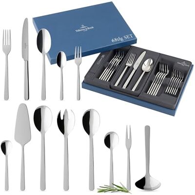 Villeroy & Boch Louis Ménagère Couverts 68 Pièces, Garanti Lave-Vaisselle, Ensemble de Couverts de Table Complet, Set Élégant Inox, Acier Inoxydable - Publicité Villeroy & Boch Louis Ménagère Couverts 68 Pièces, Garanti Lave-Vaisselle, Ensemble de Couverts de Table Complet, Set Élégant Inox, Acier Inoxydable - Publicité