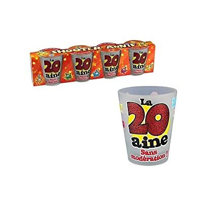 STC Pack 4 Verres Shooters 20 Ans - Publicité STC Pack 4 Verres Shooters 20 Ans - Publicité