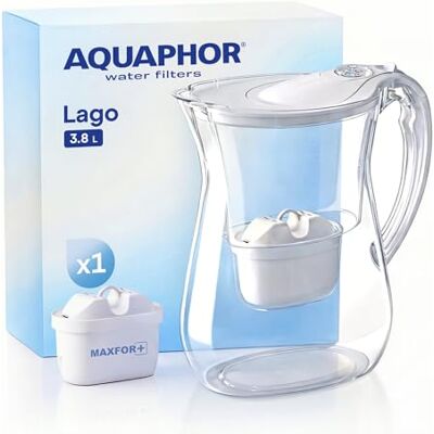 AQUAPHOR Lago Carafe Filtrante Blanc (1 Filtre) - Publicité AQUAPHOR Lago Carafe Filtrante Blanc (1 Filtre) - Publicité