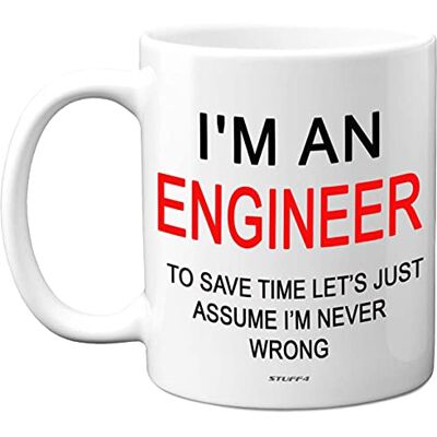Stuff4 Mug humoristique en céramique avec inscription « I'm an Engineer » Passe au lave-vaisselle 325 ml Cadeau pour ordinateur Cadeau d'ingénierie Geek pour homme Science It Geek - Publicité Stuff4 Mug humoristique en céramique avec inscription « I'm an Engineer » Passe au lave-vaisselle 325 ml Cadeau pour ordinateur Cadeau d'ingénierie Geek pour homme Science It Geek - Publicité