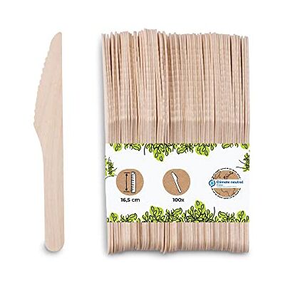 BIOZOYG Jetable couteau 100 pièces en bois 16.5cm couverts bio jetable en bois jetable couteau en bois graisser couteau en bois couteau vaisselle - Publicité BIOZOYG Jetable couteau 100 pièces en bois 16.5cm couverts bio jetable en bois jetable couteau en bois graisser couteau en bois couteau vaisselle - Publicité
