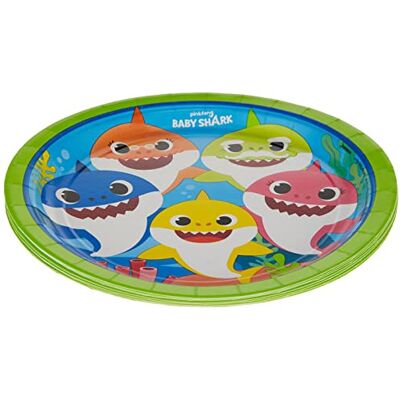 amscan Plate Baby Shark 23cm - Publicité amscan Plate Baby Shark 23cm - Publicité