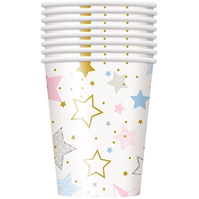 Unique Party 72416 Gobelets en Carton 266 ml Baby Shower à thème "Twinkle Twinkle Little Star" Paquet de 8 - Publicité Unique Party 72416 Gobelets en Carton 266 ml Baby Shower à thème "Twinkle Twinkle Little Star" Paquet de 8 - Publicité