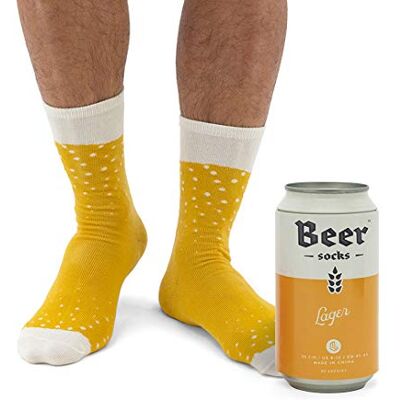 Luckies of London Bière Chaussettes, coton, Jaune 41-45 EU (7-11 UK) - Publicité Luckies of London Bière Chaussettes, coton, Jaune 41-45 EU (7-11 UK) - Publicité