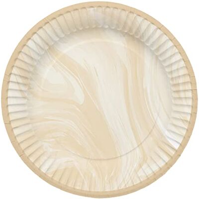 Folat 61912 Party Vaisselle Assiette Papier Ø 23cm 8 pièces Beige Marbre Anniversaire Dîner, Enfants Party, Fête, Mariages, Baby Shower - Publicité Folat 61912 Party Vaisselle Assiette Papier Ø 23cm 8 pièces Beige Marbre Anniversaire Dîner, Enfants Party, Fête, Mariages, Baby Shower - Publicité