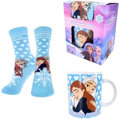 Disney Elsa Tasse et Chaussettes, Tasse en Céramique, Chaussettes en Coton Antidérapantes, Tasse Design Elsa et Anna La Reine des Neiges, Coffret Cadeau pour Filles - Publicité Disney Elsa Tasse et Chaussettes, Tasse en Céramique, Chaussettes en Coton Antidérapantes, Tasse Design Elsa et Anna La Reine des Neiges, Coffret Cadeau pour Filles - Publicité