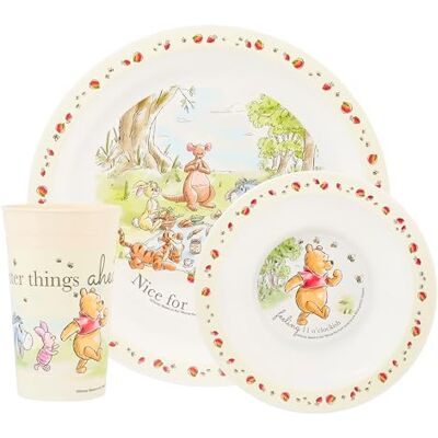 Disney Service de table 3 pièces Winnie l'ourson en polypropylène pour enfants – Comprend assiette, bol et gobelet avec Winnie l'ourson et ses amis – Passe au micro-ondes et au lave-vaisselle – À - Publicité Disney Service de table 3 pièces Winnie l'ourson en polypropylène pour enfants – Comprend assiette, bol et gobelet avec Winnie l'ourson et ses amis – Passe au micro-ondes et au lave-vaisselle – À - Publicité
