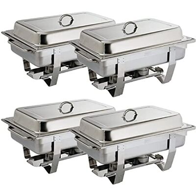Olympia OFFRE GROS VOLUME Chauffe plat Milan en acier inoxydable 1/1 GN (lot de 4), 9l, couleur : argent, avec couvercles isolants thermiques, convient aux poêles gastronormes 1/1 GN x 65 mm, S299 - Publicité Olympia OFFRE GROS VOLUME Chauffe plat Milan en acier inoxydable 1/1 GN (lot de 4), 9l, couleur : argent, avec couvercles isolants thermiques, convient aux poêles gastronormes 1/1 GN x 65 mm, S299 - Publicité