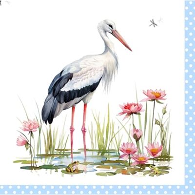 ti-flair Lot de 20 serviettes en papier, 33 x 33 cm, 3 couches, de qualité supérieure et durables, jetables, pour anniversaire, baptême, naissance, restauration, quotidien, motif cigogne et nature, - Publicité ti-flair Lot de 20 serviettes en papier, 33 x 33 cm, 3 couches, de qualité supérieure et durables, jetables, pour anniversaire, baptême, naissance, restauration, quotidien, motif cigogne et nature, - Publicité