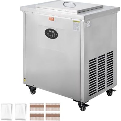 VEVOR Machine à sucettes glacées commerciale, 2 moules, machine à popsicle de crème glacée 52 pièces, moules à glace en acier inoxydable, pour bar, cafés, magasin de thé au lait (26 pièces/ensemble) - Publicité VEVOR Machine à sucettes glacées commerciale, 2 moules, machine à popsicle de crème glacée 52 pièces, moules à glace en acier inoxydable, pour bar, cafés, magasin de thé au lait (26 pièces/ensemble) - Publicité