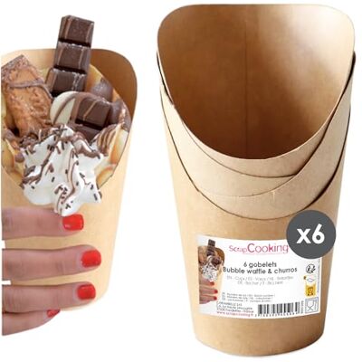 ScrapCooking 6 Gobelets à Churros & Bubble Waffles Gobelets Ronds Coloris Carton Kraft Idéal Goûters, Anniversaires, Fêtes Apte Contact Alimentaire 5506 - Publicité ScrapCooking 6 Gobelets à Churros & Bubble Waffles Gobelets Ronds Coloris Carton Kraft Idéal Goûters, Anniversaires, Fêtes Apte Contact Alimentaire 5506 - Publicité