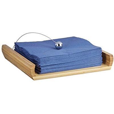 Relaxdays Porte-serviettes de table, lot 2, en bambou avec boule support HxlxP: 3,7 x 21,7 x 21,7 cm, nature - Publicité Relaxdays Porte-serviettes de table, lot 2, en bambou avec boule support HxlxP: 3,7 x 21,7 x 21,7 cm, nature - Publicité