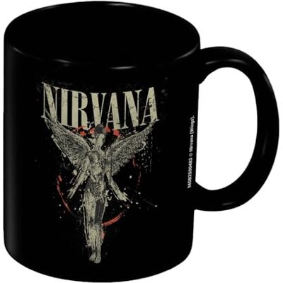 Pyramid Nirvana Wings Tasse à café en céramique noire de qualité supérieure 315 ml – Tasse à café Rock Band pour la maison ou le bureau - Publicité Pyramid Nirvana Wings Tasse à café en céramique noire de qualité supérieure 315 ml – Tasse à café Rock Band pour la maison ou le bureau - Publicité