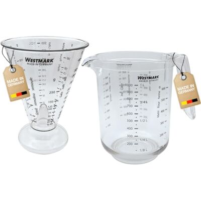 Ensemble Westmark, 2 Pièces, Carafe Graduée + Entonnoir avec Cono de Mesure - Set de Mesure Cuisine - Publicité Ensemble Westmark, 2 Pièces, Carafe Graduée + Entonnoir avec Cono de Mesure - Set de Mesure Cuisine - Publicité