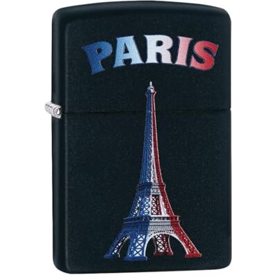 Zippo Briquet tempête Paris Eiffel Tower Flag, Drapeau de la Tour Eiffel Paris, Noir Mat, Image Couleur, Rechargeable, réutilisable, Design Coupe-Vent, boîte Cadeau, fabriqué aux États-Unis - Publicité Zippo Briquet tempête Paris Eiffel Tower Flag, Drapeau de la Tour Eiffel Paris, Noir Mat, Image Couleur, Rechargeable, réutilisable, Design Coupe-Vent, boîte Cadeau, fabriqué aux États-Unis - Publicité
