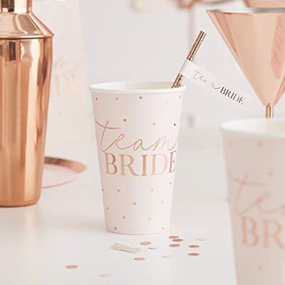 Ginger Ray Lot de 8 grands gobelets en carton pour enterrement de vie de jeune fille Doré rose - Publicité Ginger Ray Lot de 8 grands gobelets en carton pour enterrement de vie de jeune fille Doré rose - Publicité