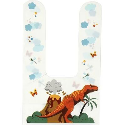 PARTY TIME EA10222 Lot de 10 Sacs à Bonbons Dinosaure, Pratiques et Simples à Nettoyer, Idéaux pour Fêtes et Anniversaires, Dimensions : 22,50 x 14 cm - Publicité PARTY TIME EA10222 Lot de 10 Sacs à Bonbons Dinosaure, Pratiques et Simples à Nettoyer, Idéaux pour Fêtes et Anniversaires, Dimensions : 22,50 x 14 cm - Publicité