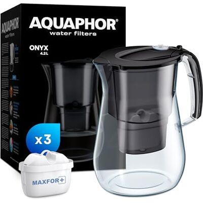 Pichet filtrant AQUAPHOR Onyx - 4,2L - Réduit le calcaire et le chlore - Publicité Pichet filtrant AQUAPHOR Onyx - 4,2L - Réduit le calcaire et le chlore - Publicité