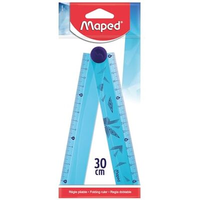 Maped Règle pliable 2 en 1-15/30 cm Règle en Plastique Décorée Compacte - Publicité Maped Règle pliable 2 en 1-15/30 cm Règle en Plastique Décorée Compacte - Publicité