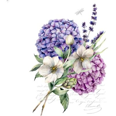 ti-flair Lot de 20 serviettes en papier avec motif floral hortensia et lavande Pour décoration de table Convient également pour le découpage et la technique des serviettes 33 x 33 cm - Publicité ti-flair Lot de 20 serviettes en papier avec motif floral hortensia et lavande Pour décoration de table Convient également pour le découpage et la technique des serviettes 33 x 33 cm - Publicité
