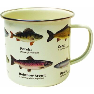 Gift Republic Ecologie Tasse en émail Motif Poissons - Publicité Gift Republic Ecologie Tasse en émail Motif Poissons - Publicité