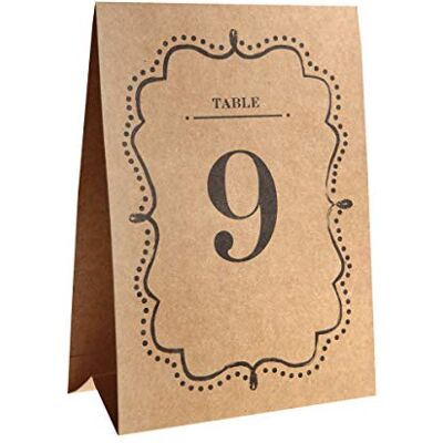 Santex 5168-26, Sachet de 10 Plans de table numérotés de 1 à 10, Kraft - Publicité Santex 5168-26, Sachet de 10 Plans de table numérotés de 1 à 10, Kraft - Publicité
