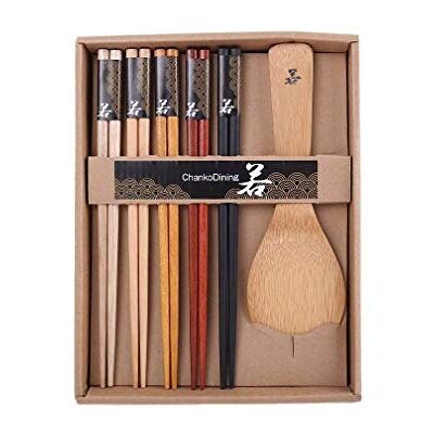 lachineuse Coffret Baguettes Chinoises en Bois & Cuillère à Riz 5 Couleurs de Bois Chopsticks Pour Rice Cooker, Cuiseur de Riz Vaisselle Traditionnelle Cadeau Cuisine Asiatique Japonaise - Publicité lachineuse Coffret Baguettes Chinoises en Bois & Cuillère à Riz 5 Couleurs de Bois Chopsticks Pour Rice Cooker, Cuiseur de Riz Vaisselle Traditionnelle Cadeau Cuisine Asiatique Japonaise - Publicité