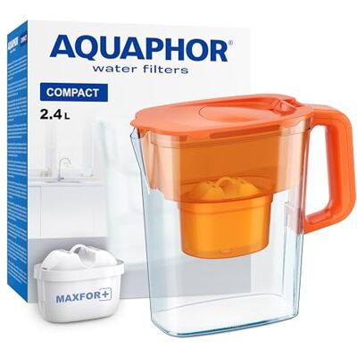 AQUAPHOR Carafe filtrante Compact avec 1 Filtre Maxfor+ 200L 2,4 l (Orange) - Publicité AQUAPHOR Carafe filtrante Compact avec 1 Filtre Maxfor+ 200L 2,4 l (Orange) - Publicité
