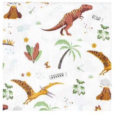 PARTY TIME EA10218 Serviettes en Papier Motif Dinosaure Accessoire de fête pour célébrations et Anniversaires Lot de 20 Dimensions : 33 x 33 cm - Publicité PARTY TIME EA10218 Serviettes en Papier Motif Dinosaure Accessoire de fête pour célébrations et Anniversaires Lot de 20 Dimensions : 33 x 33 cm - Publicité