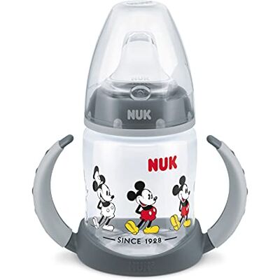 Nuk Tasse d’apprentissage First Choice+ 6-18 mois Bec verseur antifuites en silicone Valve anti-coliques Antifuites sans BPA 150ml Mickey Mouse (gris) - Publicité Nuk Tasse d’apprentissage First Choice+ 6-18 mois Bec verseur antifuites en silicone Valve anti-coliques Antifuites sans BPA 150ml Mickey Mouse (gris) - Publicité