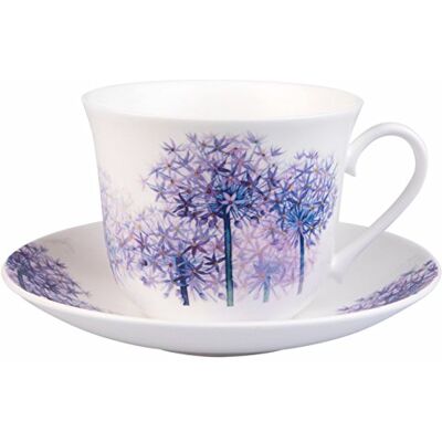 Roy Kirkham & Co alliums Chatsworth Tasse et Soucoupe pour Petit déjeuner, Violet - Publicité Roy Kirkham & Co alliums Chatsworth Tasse et Soucoupe pour Petit déjeuner, Violet - Publicité