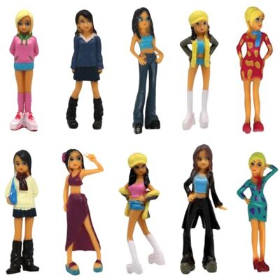 Doyomtoy Mini Figure Fille Set de 10 Pièces pour Décoration de Gâteau et Bureau Modèle pour Fournitures de Fête - Publicité Doyomtoy Mini Figure Fille Set de 10 Pièces pour Décoration de Gâteau et Bureau Modèle pour Fournitures de Fête - Publicité