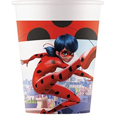 Procos Lot de 8 gobelets carton 25cl Miraculous Ladybug 20046 - Publicité Procos Lot de 8 gobelets carton 25cl Miraculous Ladybug 20046 - Publicité