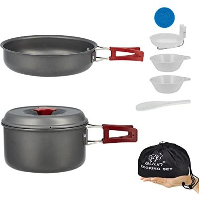 Bulin Set de Cuisine Camping, ustensiles de Camping, casseroles en Aluminium, kit léger avec Couverts, idéal pour Camping, Outdoor, Pique-Nique (2 Personnes sans Bouilloire) - Publicité Bulin Set de Cuisine Camping, ustensiles de Camping, casseroles en Aluminium, kit léger avec Couverts, idéal pour Camping, Outdoor, Pique-Nique (2 Personnes sans Bouilloire) - Publicité