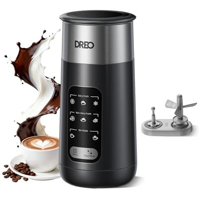 DREO Mousseur à Lait Électrique, 8-in-1 Mousseur Automatique pour Latte, Cappuccino, Chocolat Chaud, 270ml Milk Frother en Acier Inoxydable pour Mousse Chaude et Froide, LED, Facile à Nettoyer - Publicité DREO Mousseur à Lait Électrique, 8-in-1 Mousseur Automatique pour Latte, Cappuccino, Chocolat Chaud, 270ml Milk Frother en Acier Inoxydable pour Mousse Chaude et Froide, LED, Facile à Nettoyer - Publicité
