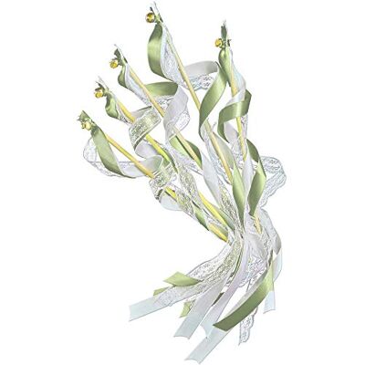 EinsSein 20x Baguettes de Mariage Romantiques Vert avec Ruban et Clochettes Bâtons de Cérémonie Sortie des Mariés Accessoire Vive les Mariés pour Mairie Église Fête Décoration de Mariage - Publicité EinsSein 20x Baguettes de Mariage Romantiques Vert avec Ruban et Clochettes Bâtons de Cérémonie Sortie des Mariés Accessoire Vive les Mariés pour Mairie Église Fête Décoration de Mariage - Publicité