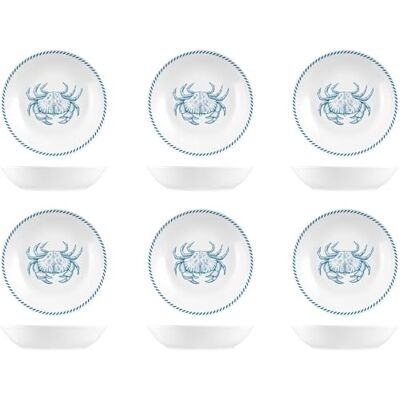H&H Lot de 6 assiettes creuses, ligne Ocean, diamètre 20 cm, en gros, lavables au lave-vaisselle - Publicité H&H Lot de 6 assiettes creuses, ligne Ocean, diamètre 20 cm, en gros, lavables au lave-vaisselle - Publicité