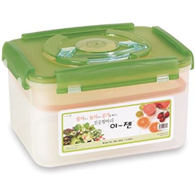 e-jen Pot de fermentation probiotque pour kimchi, choucroute avec couvercle intérieur sous vide, en grès vert, 5,2 l - Publicité e-jen Pot de fermentation probiotque pour kimchi, choucroute avec couvercle intérieur sous vide, en grès vert, 5,2 l - Publicité