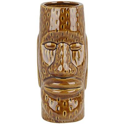 Beaumont Tasse Tiki en céramique motif île de Pâques 450 ml Marron moyen - Publicité Beaumont Tasse Tiki en céramique motif île de Pâques 450 ml Marron moyen - Publicité