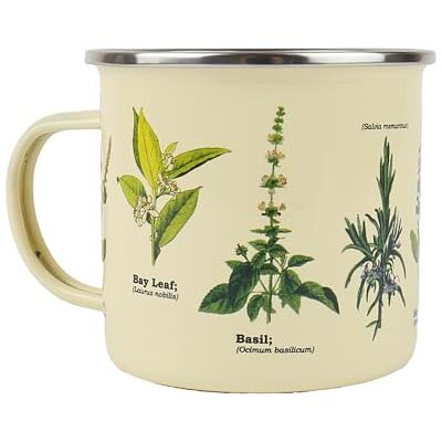 Gift Republic Tasse à café en métal avec motif herbes aromatiques et plantes 500 ml - Publicité Gift Republic Tasse à café en métal avec motif herbes aromatiques et plantes 500 ml - Publicité