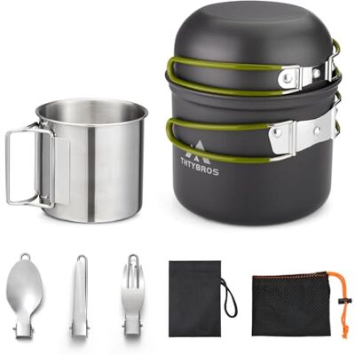 THTYBROS Set de Cuisine de Camping & Randonnée – Casserole 1,25 L, Poêle 0,65 L et Tasse INOX SUS304 – Set de Cuisine Léger et Robuste avec Couverts pour Bivouac, Trekking, Picnic et Solo Camping - Publicité THTYBROS Set de Cuisine de Camping & Randonnée – Casserole 1,25 L, Poêle 0,65 L et Tasse INOX SUS304 – Set de Cuisine Léger et Robuste avec Couverts pour Bivouac, Trekking, Picnic et Solo Camping - Publicité