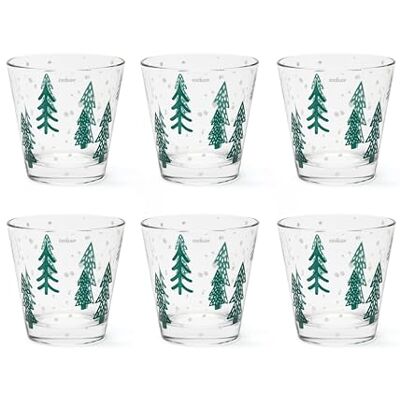 Excelsa Green Winter Lot de 6 verres à eau, 250 ml, 8,5 x 9 cm - Publicité Excelsa Green Winter Lot de 6 verres à eau, 250 ml, 8,5 x 9 cm - Publicité
