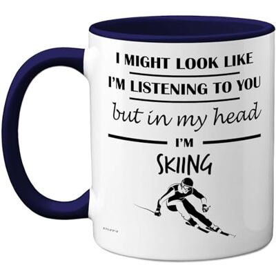 Stuff4 Tasse « In My Head » Cadeau amusant pour les amateurs de ski 325 ml En céramique de qualité supérieure Passe au lave-vaisselle Tasse fantaisie bleu marine - Publicité Stuff4 Tasse « In My Head » Cadeau amusant pour les amateurs de ski 325 ml En céramique de qualité supérieure Passe au lave-vaisselle Tasse fantaisie bleu marine - Publicité