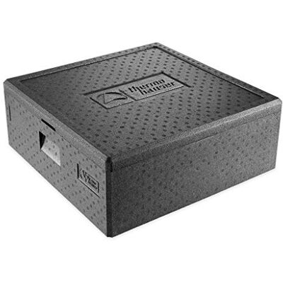 Thermohauser Boîte isotherme Pizza Maxi en polypropylène avec couvercle – 49 l – 59,5 x 59,5 x 22,5 cm – Noir – Très grande surface d'utilisation. Publicité Thermohauser Boîte isotherme Pizza Maxi en polypropylène avec couvercle – 49 l – 59,5 x 59,5 x 22,5 cm – Noir – Très grande surface d'utilisation. Publicité