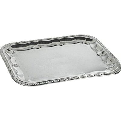 AUBRY GASPARD Plateau de Service rectangulaire en Chrome - Publicité AUBRY GASPARD Plateau de Service rectangulaire en Chrome - Publicité
